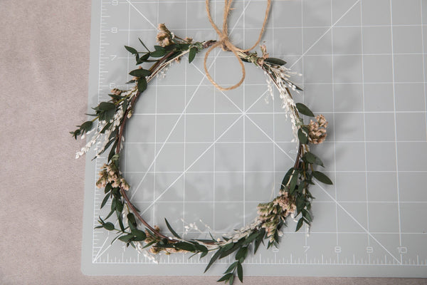 Greenery natural flower wreath Customisable wedding crown Eucalyptus flower headpiece Magaela Handmade Preserved crown Boho wedding