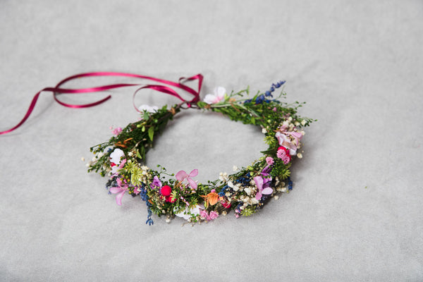 Meadow flower crown Bridal wildflowers headpiece Wedding flower wreath Magaela Bride to be Outdoor wedding Handmade meadow wreath