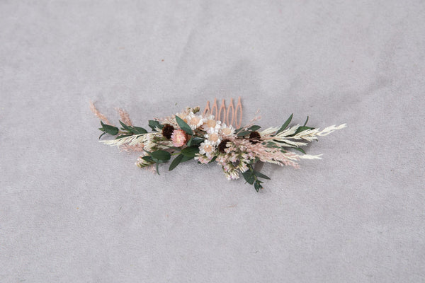 Natural greenery hair comb Preserved flowers Bridal headpiece Handmade Glam bride Wedding hair flowers Eucalyptus comb Flower Jewellery