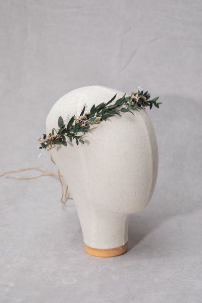 Greenery natural flower wreath Customisable wedding crown Eucalyptus flower headpiece Magaela Handmade Preserved crown Boho wedding