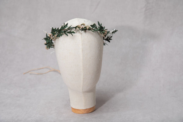 Greenery natural flower wreath Customisable wedding crown Eucalyptus flower headpiece Magaela Handmade Preserved crown Boho wedding