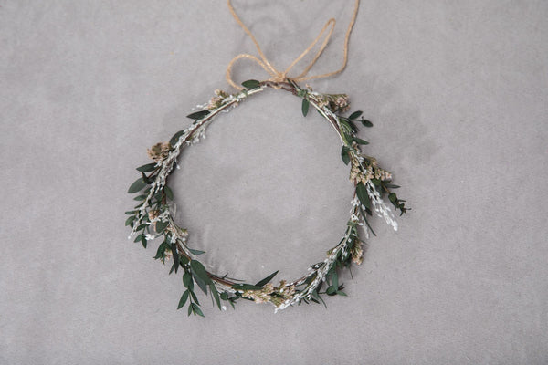 Greenery natural flower wreath Customisable wedding crown Eucalyptus flower headpiece Magaela Handmade Preserved crown Boho wedding