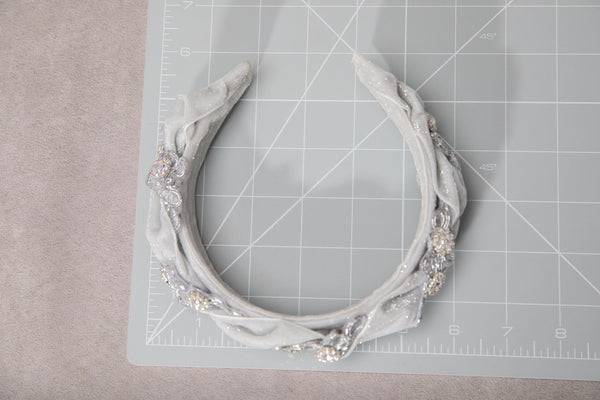 Silver glamour fabric headband