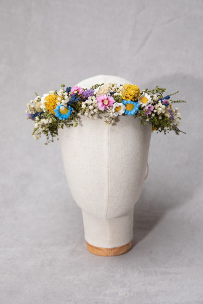 Wedding set Meadow flower crown Corsage for groom Custom wreath Wildflowers Summer flower wreath Magaela Handmade Meadow Boutonniere