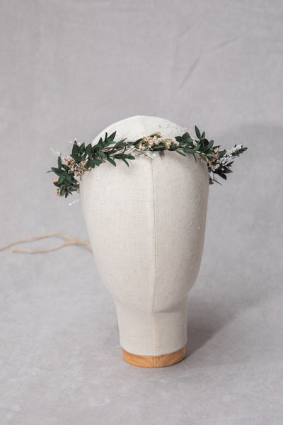 Greenery natural flower wreath Customisable wedding crown Eucalyptus flower headpiece Magaela Handmade Preserved crown Boho wedding