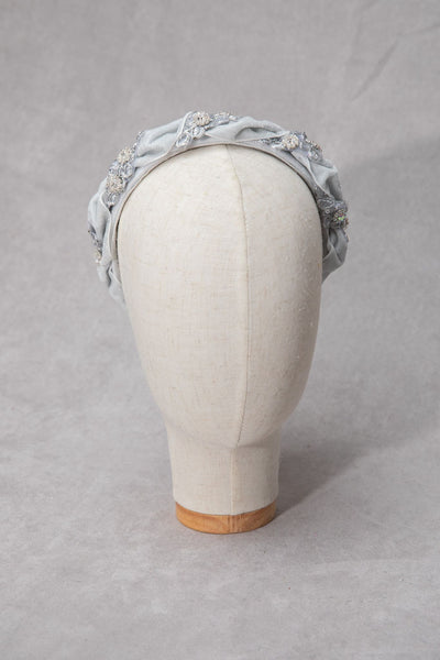 Silver glamour fabric headband