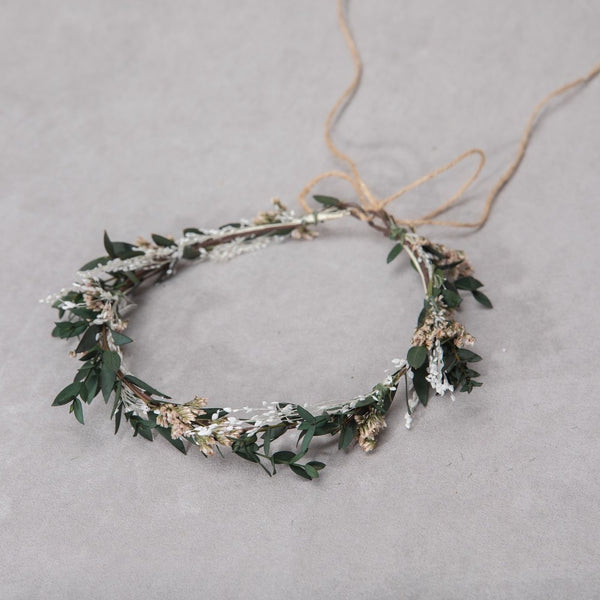 Greenery natural flower wreath Customisable wedding crown Eucalyptus flower headpiece Magaela Handmade Preserved crown Boho wedding
