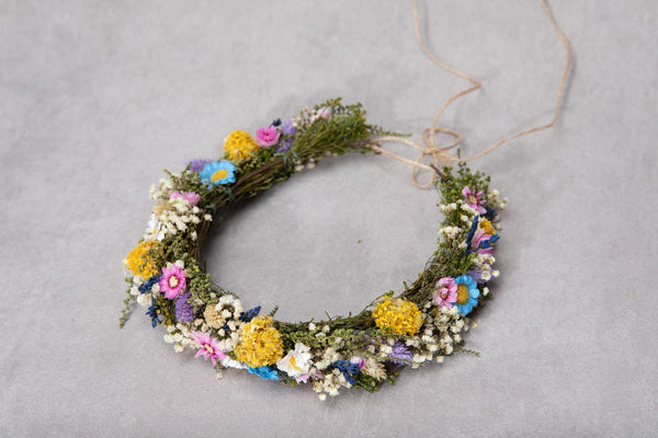 Wedding set Meadow flower crown Corsage for groom Custom wreath Wildflowers Summer flower wreath Magaela Handmade Meadow Boutonniere