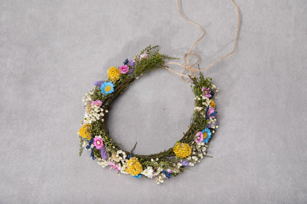 Wedding set Meadow flower crown Corsage for groom Custom wreath Wildflowers Summer flower wreath Magaela Handmade Meadow Boutonniere