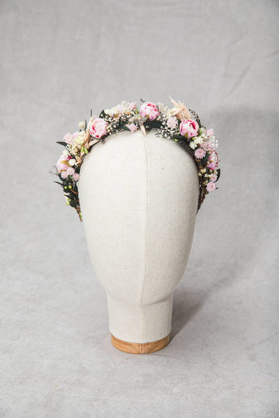 Peony flower headband Wedding headpiece with pink peonies Wedding hair jewellery Durable bridal hairband Magaela romantic headband Handmade