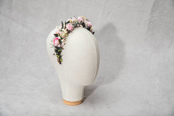 Peony flower headband Wedding headpiece with pink peonies Wedding hair jewellery Durable bridal hairband Magaela romantic headband Handmade