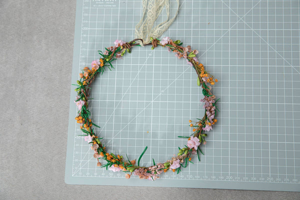 Delicate bridal hair wreath Summer wedding crown Fairy flower wreath Bridal accessories Bridesmaid flower crowns Handmade Magaela