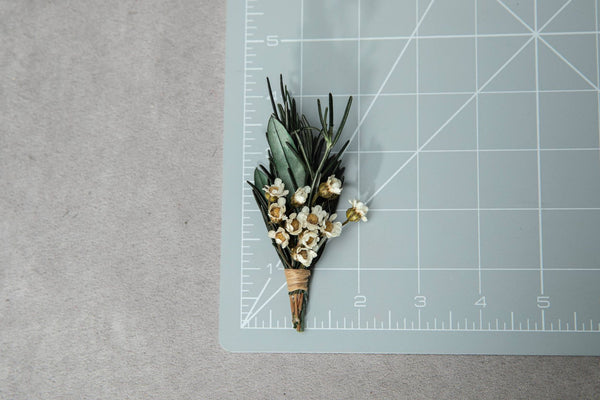 Olive leave boutonniere Rosemary corsage for best man Wedding accessories Groom's buttonhole Natural preserved boutonniere Magaela Greenery