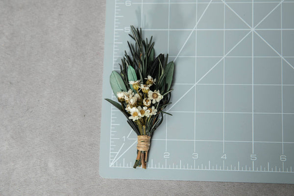 Greenery groom's boutonniere Olive leaves and rosemary buttonhole Preserved accessories Flowers for jacket Leaf buttonhole Corsage for groom
