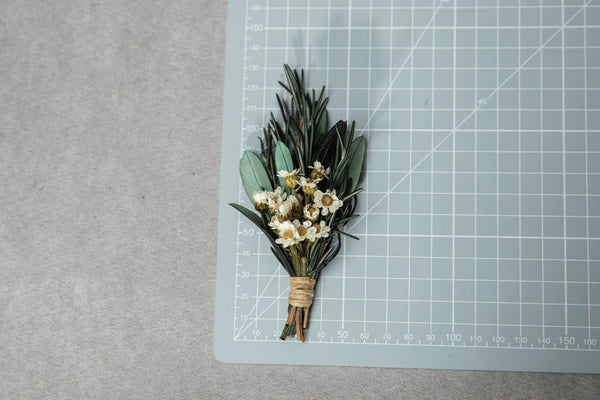 Greenery groom's boutonniere Olive leaves and rosemary buttonhole Preserved accessories Flowers for jacket Leaf buttonhole Corsage for groom