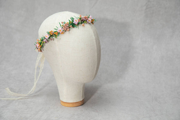 Delicate bridal hair wreath Summer wedding crown Fairy flower wreath Bridal accessories Bridesmaid flower crowns Handmade Magaela