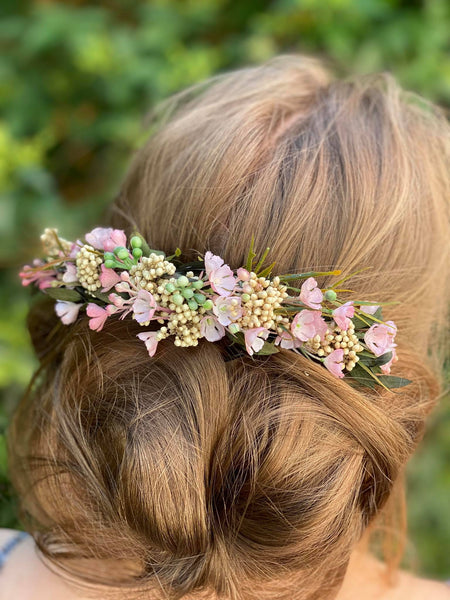 Romantic bridal hair comb Bridal hairstyle Flower hair comb Hair flowers Wedding comb Bridal hair fashion accessories Boho style