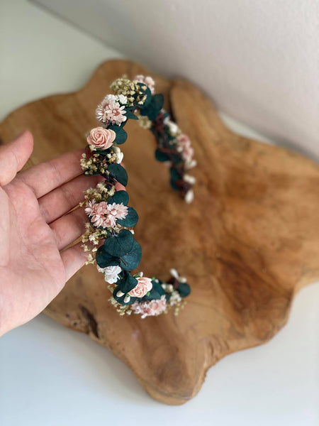 Romantic eucalyptus half wreath