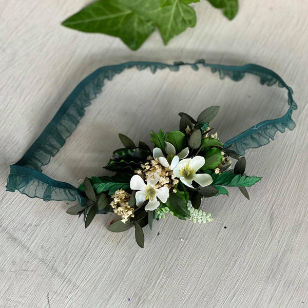 Greenery flower garter Dark teal bridal garter Bride to be Wedding accessories Bride to be Toss garter Magaela Uni size garter Customisable