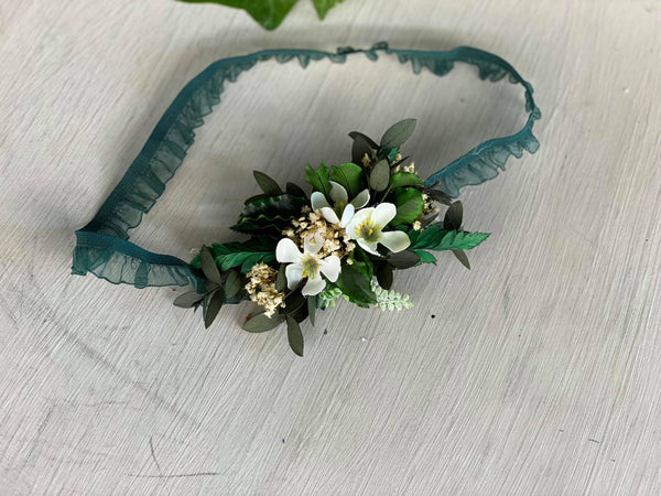 Greenery flower garter Dark teal bridal garter Bride to be Wedding accessories Bride to be Toss garter Magaela Uni size garter Customisable