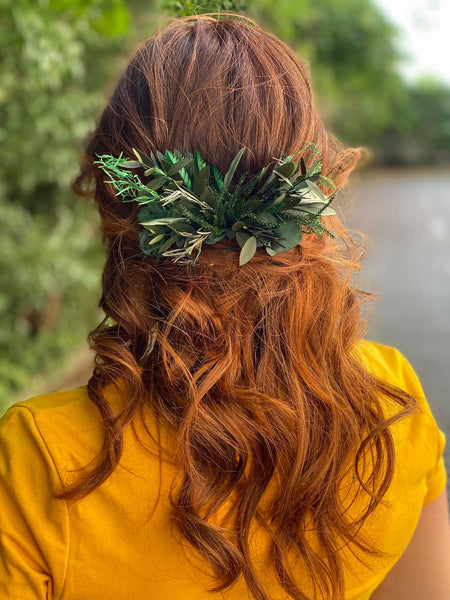 Woodland hair comb Forest wedding comb Bride to be Greenery rosemary hair comb Eucalyptus Natural green flower comb Magaela handmade