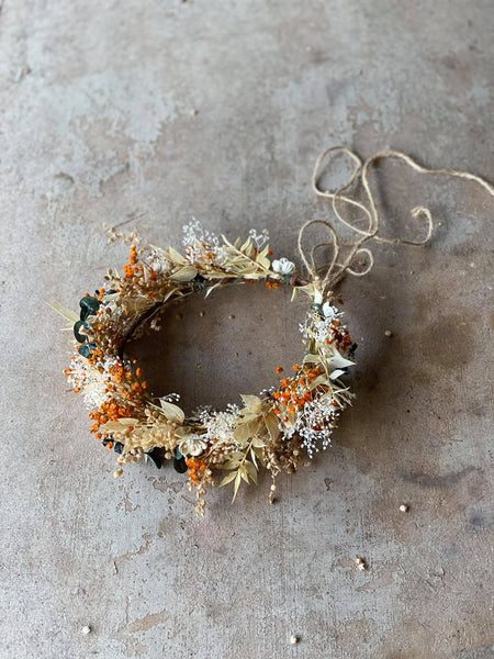 Burnt orange and ivory flower crown