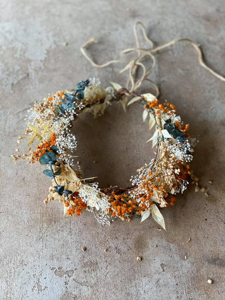 Burnt orange and ivory flower crown