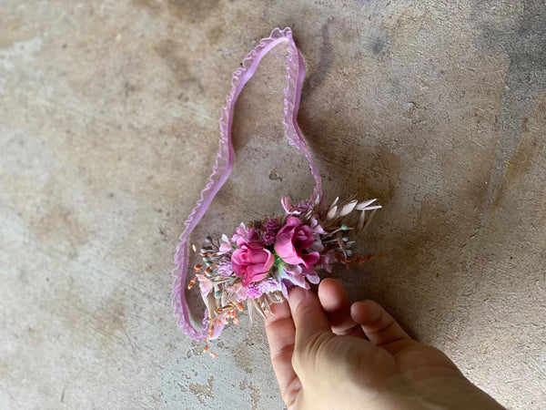 Romantic bridal garters Flexible elastic band Pink flower garters Toss garter for bride Red and Purple customisable garter Magaela