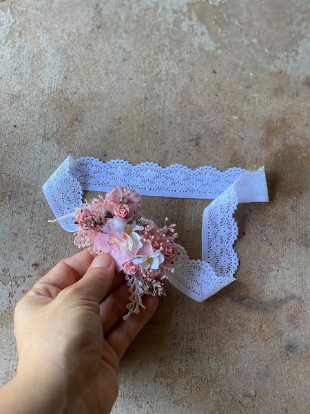 Romantic bridal garters Flexible elastic band Pink flower garters Toss garter for bride Red and Purple customisable garter Magaela