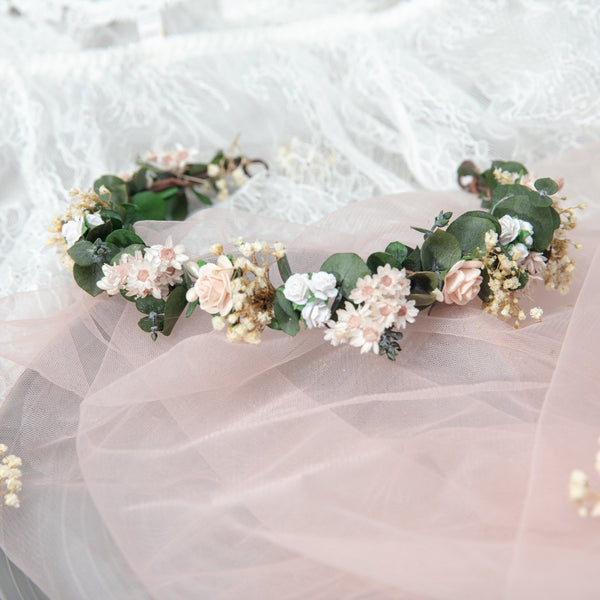 Romantic eucalyptus half wreath