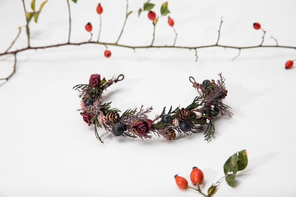 Woodland flower half wreath