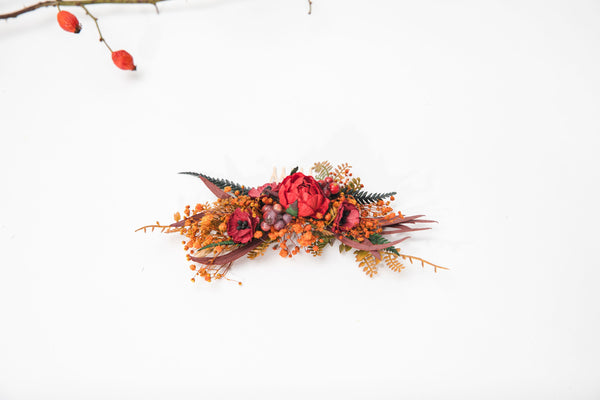 Autumn flower hair comb Fall wedding comb Flower hair jewellery Bridal hair accessories Handmade custom accessories October wedding Magaela