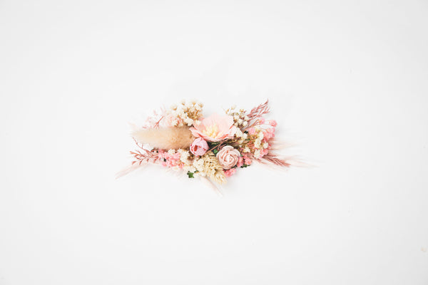 Blush flower bridal comb Wedding hair clip boho headpiece Bride to be Pink flower comb Magaela bridal hair accessories Unique flower comb