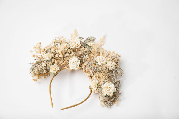 Ivory flower Frida Kahlo style crown