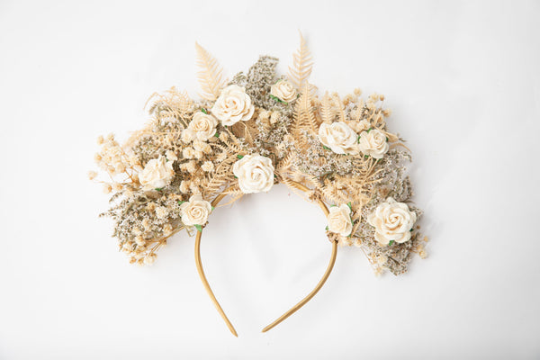 Ivory flower Frida Kahlo style crown