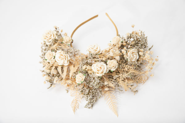 Ivory flower Frida Kahlo style crown