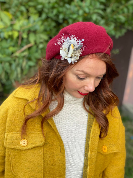 Winter brooch with penguin Flower brooch Winter photoshoot Happy feet jewellery Wedding Magaela accessories Winter jewelry Brooch for coat