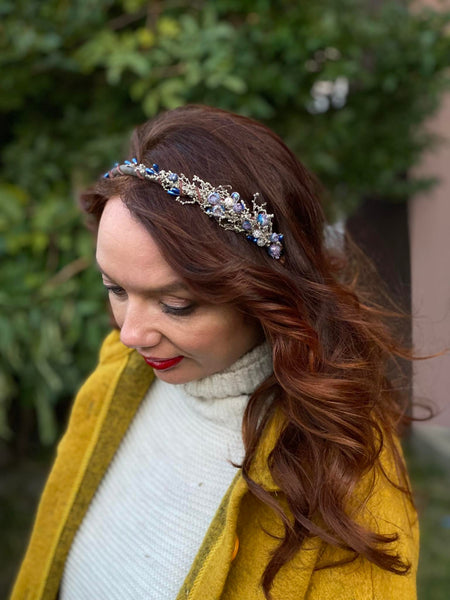Winter flower headband Blueberries hairband Bridal headpiece Flower girl Frozen berries Customisable headdress Magaela Jewelry Gift for her