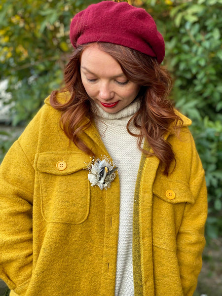 Winter brooch with penguin Flower brooch Winter photoshoot Happy feet jewellery Wedding Magaela accessories Winter jewelry Brooch for coat