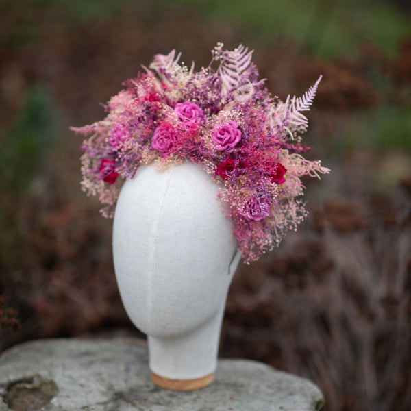 Large fuchsia flower headband