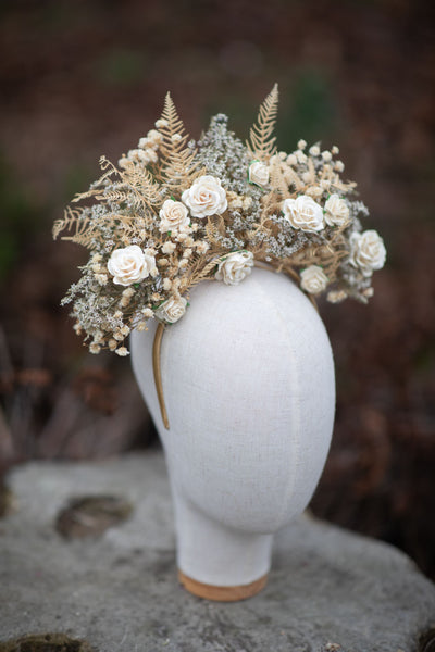 Ivory flower Frida Kahlo style crown