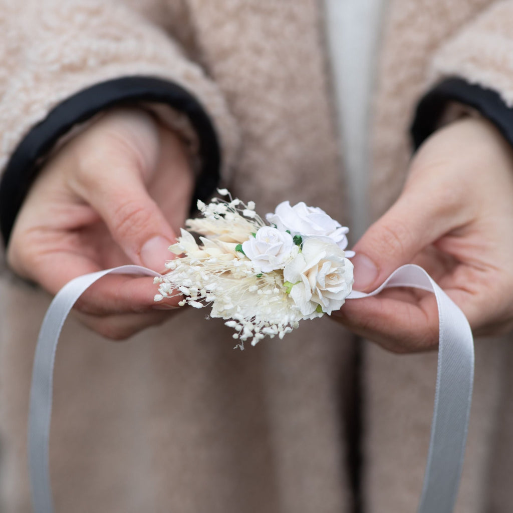 6Pcs flower hand corsage Wedding Diy Elastic Pearl Corsage Bracelet Diy |  eBay