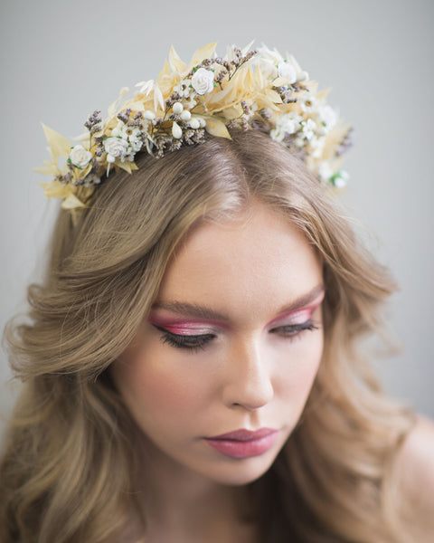 Ruscus wedding flower crown