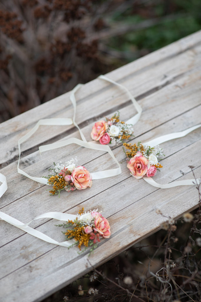 Buy Bridal Flower Bracelet Mead Wrist Corsage Natural Flower Bracelet  Adjustable Magaela Handmade Bridesmaid Bracelets Jewellery Customisable  Online in India - Etsy