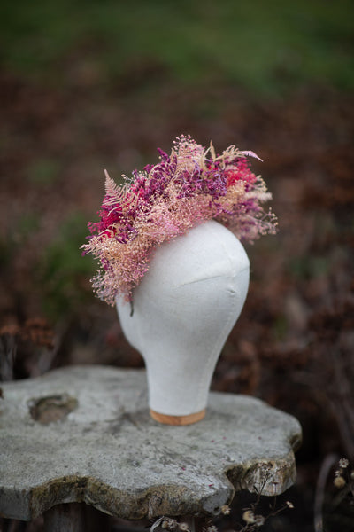 Large fuchsia flower headband