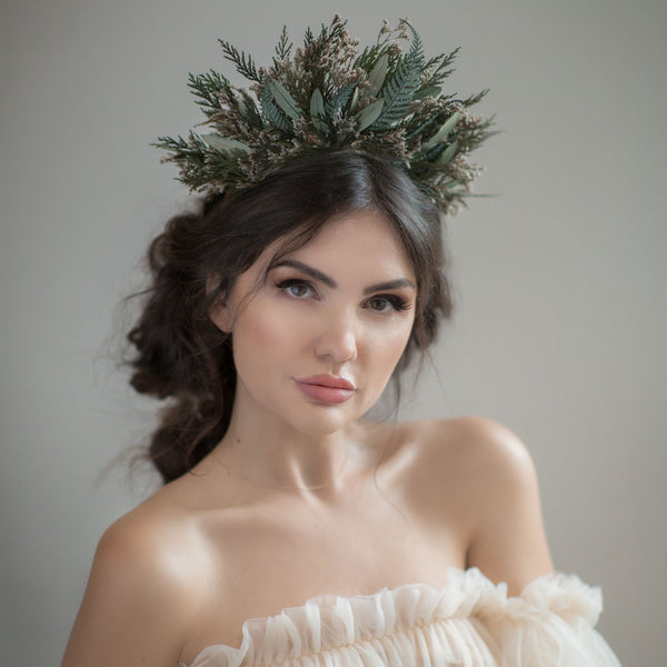 Greenery flower crown Woodland bridal headband Natural flower crown Magaela wedding accessories Preserved bridal headpiece Boho wedding