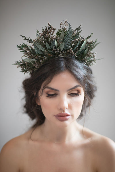 Greenery flower crown Woodland bridal headband Natural flower crown Magaela wedding accessories Preserved bridal headpiece Boho wedding