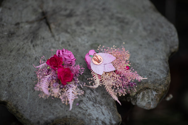 Flower earrings Pink boho earrings Fuchsia wedding jewellery Bridal accessories Stud earrings Flower earrings for bride Big flower earrings