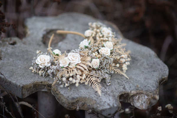 Ivory flower Frida Kahlo style crown