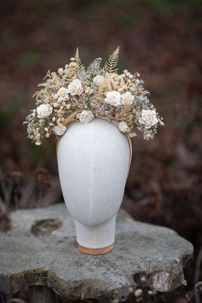 Ivory flower Frida Kahlo style crown